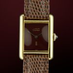 Cartier Tank 2415 (1990) - Red dial 20 mm Silver case (1/8)