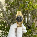 Rolex Day-Date 1803 (1974) - Black dial 36 mm Yellow Gold case (1/8)