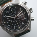 IWC Pilot Double Chronograph IW3713 (1999) - Zwart wijzerplaat 42mm Staal (5/8)