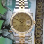 Rolex Datejust 36 16233 (1992) - Champagne dial 36 mm Gold/Steel case (1/8)