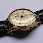 Heuer Vintage 2453 (1956) - Zwart wijzerplaat 35mm Goud/Staal (4/7)