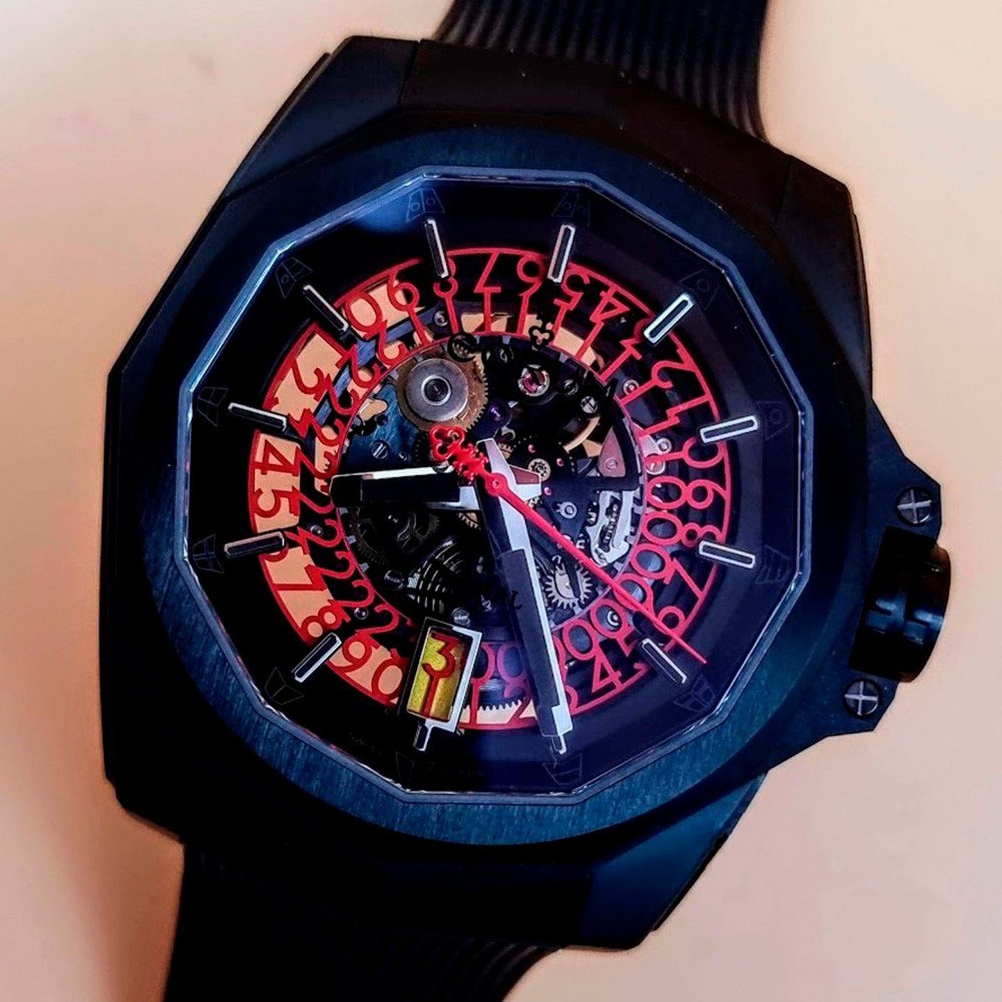 Corum Admiral's Cup AC-One A082/03685 - 082.406.95/F371 NO10 (2025) - Transparant wijzerplaat 46mm Titanium (1/8)