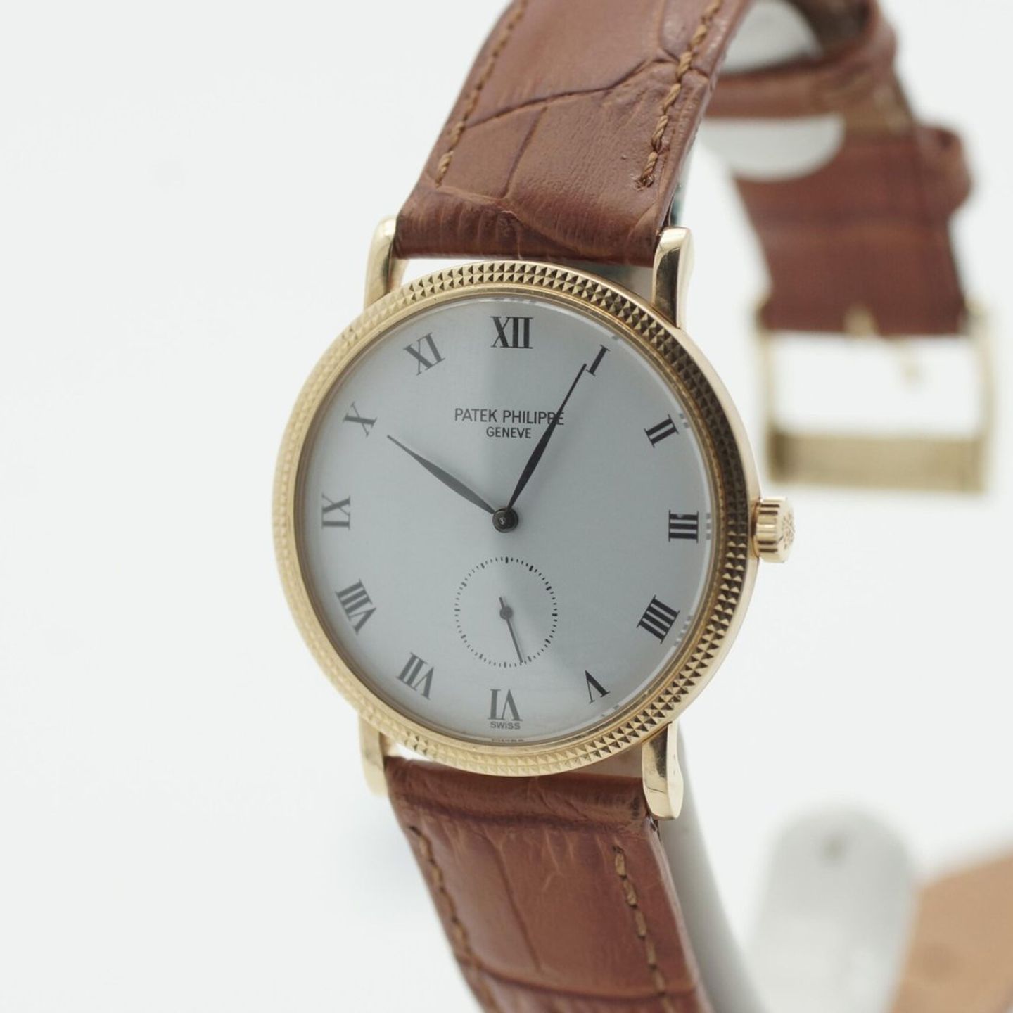 Patek Philippe Calatrava 3919J (2000) - White dial 34 mm Yellow Gold case (3/8)