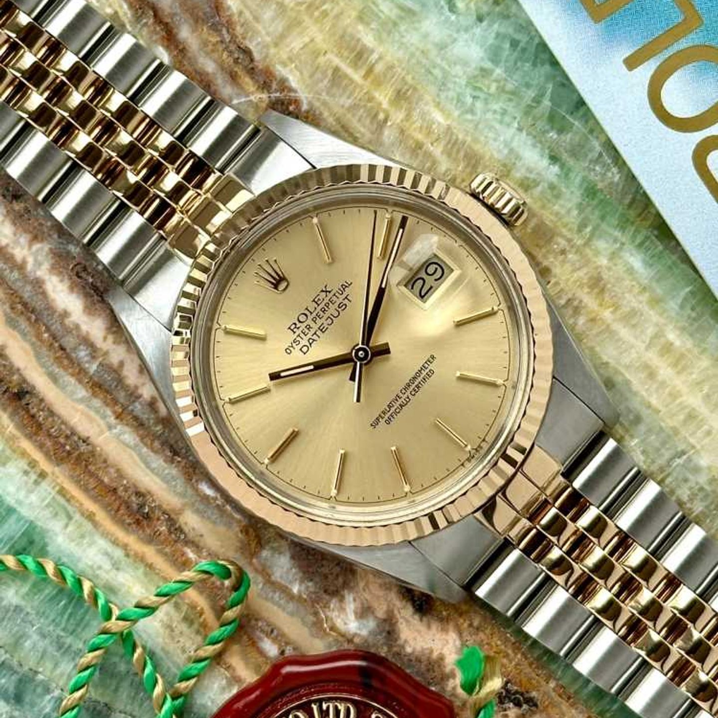 Rolex Datejust 36 16013 (1986) - Gold dial 36 mm Gold/Steel case (6/8)