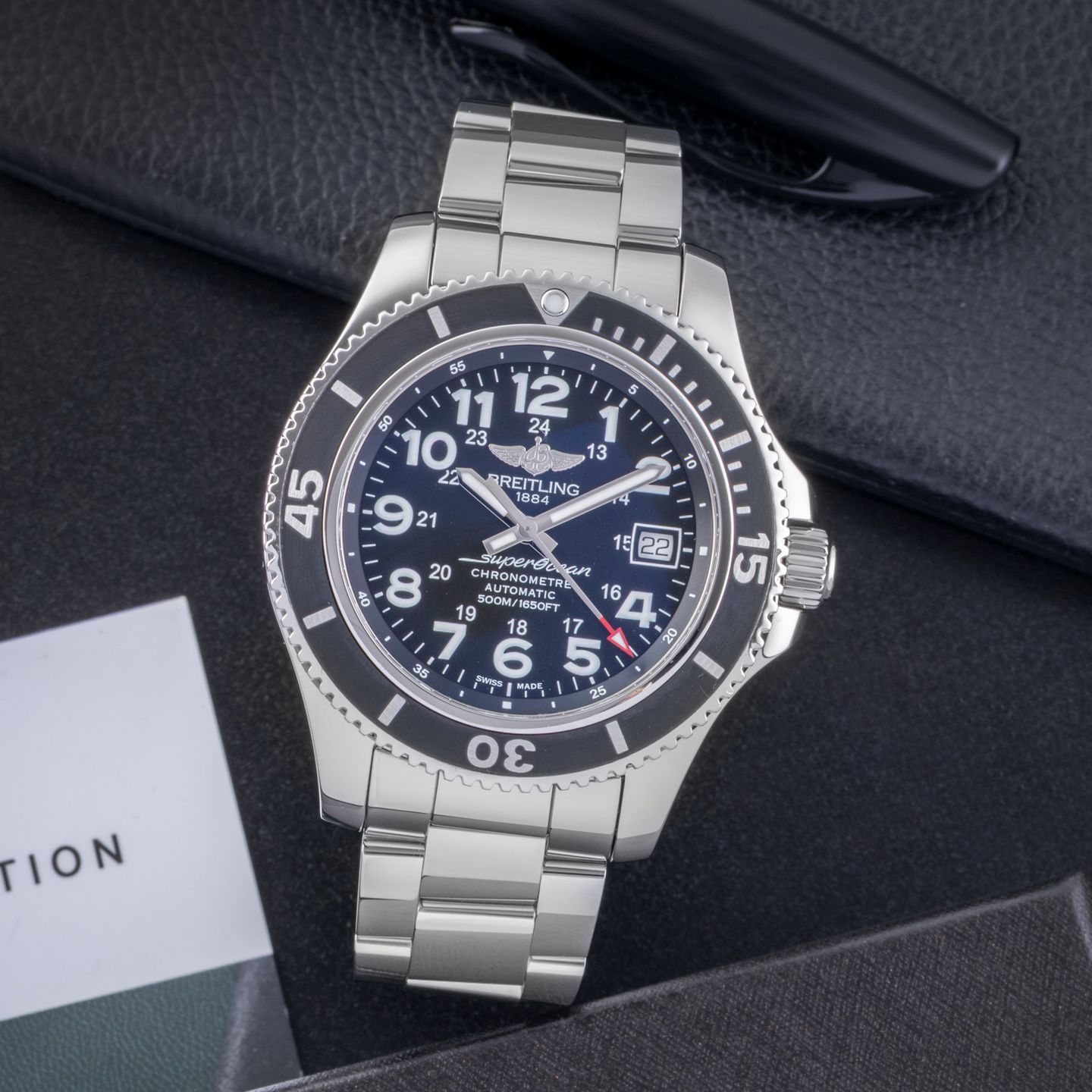 Breitling Superocean II 42 A17365C9/BD67 (Unknown (random serial)) - Black dial 42 mm Steel case (1/8)