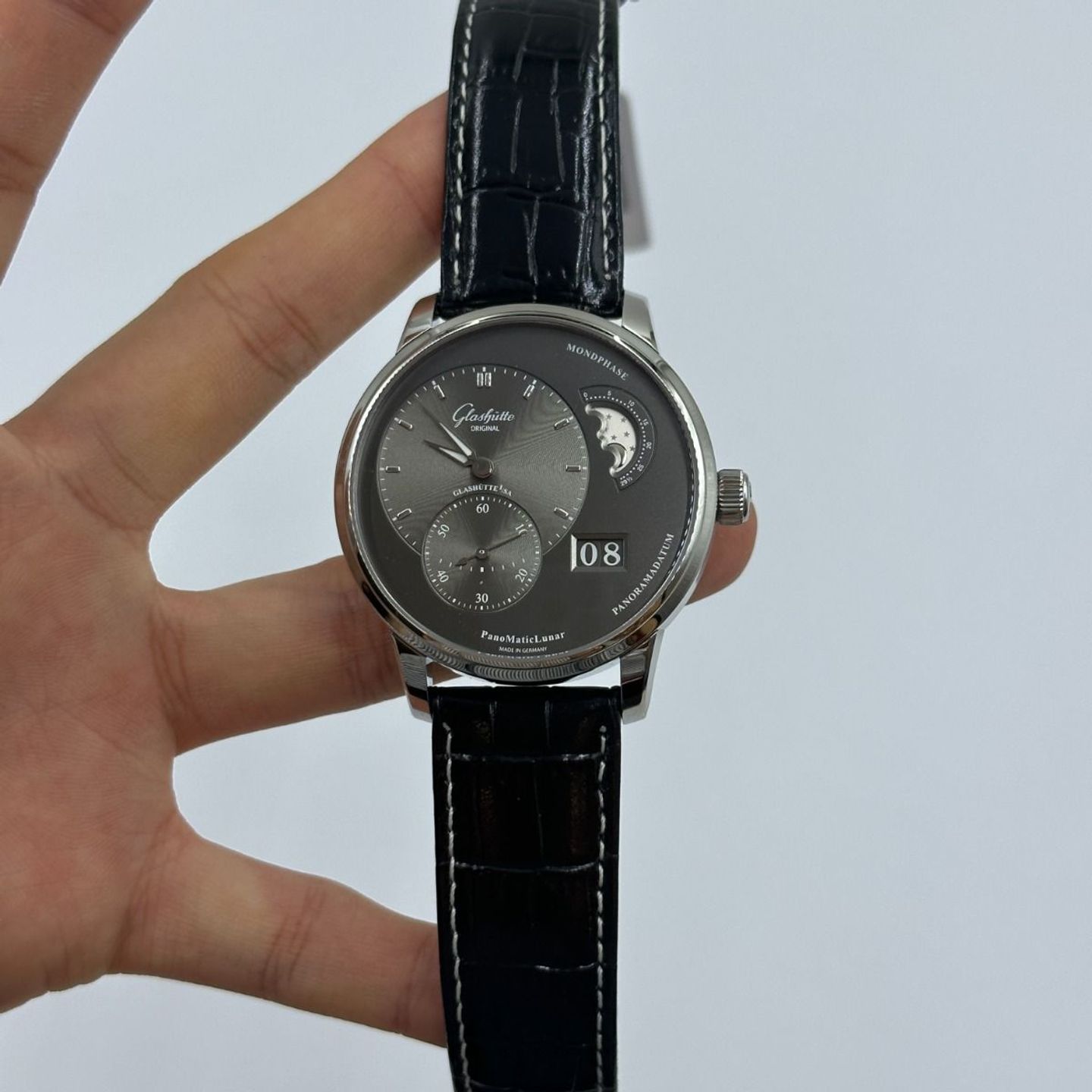 Glashütte Original PanoMaticLunar 1-90-02-43-32-05 (2024) - Grey dial 40 mm Steel case (5/8)