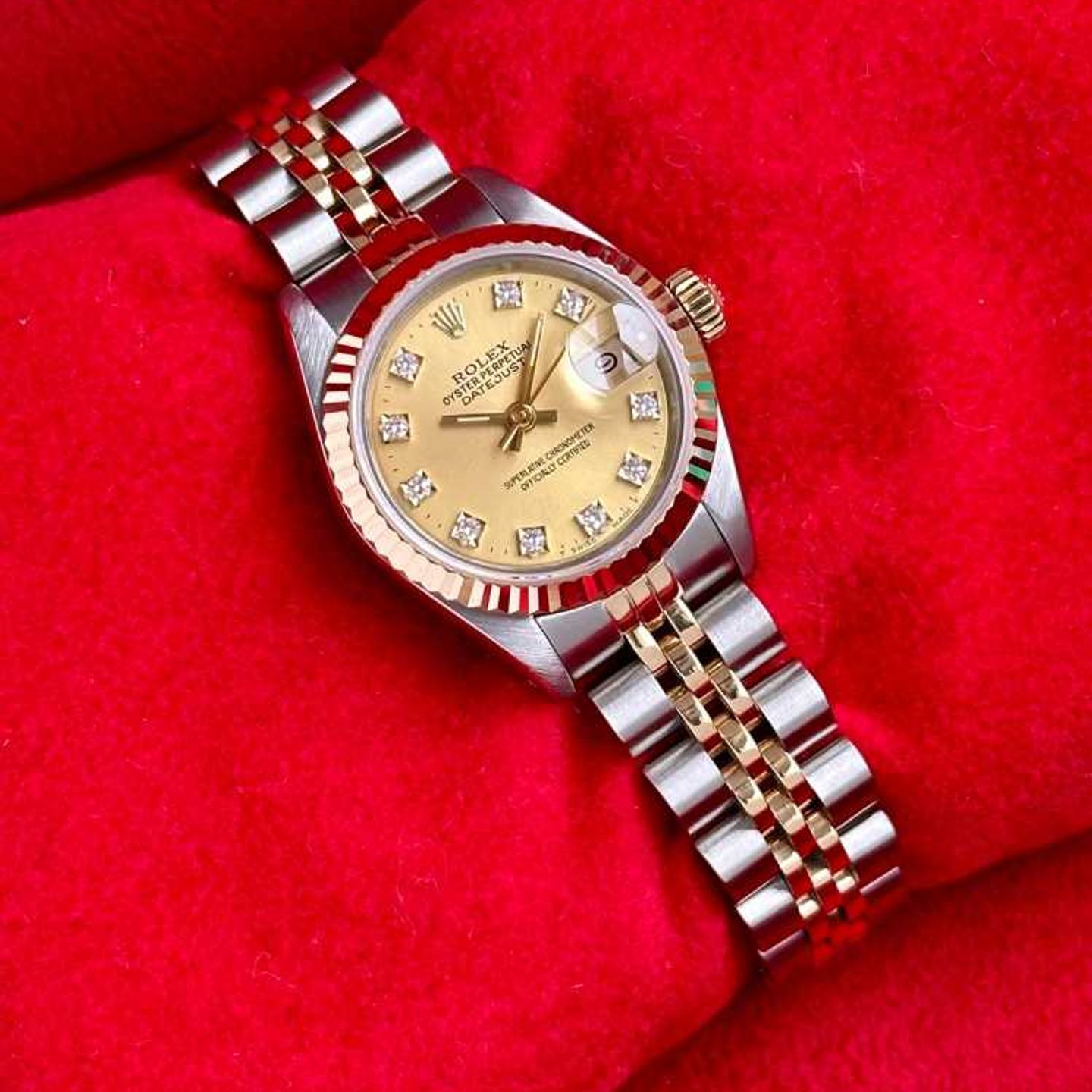 Rolex Lady-Datejust 69173G (1988) - Gold dial 26 mm Gold/Steel case (2/8)