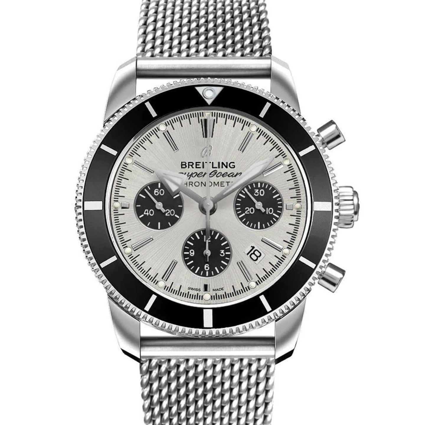 Breitling Superocean Heritage II Chronograph AB0162121G1A1 (2023) - Silver dial 44 mm Steel case (2/2)
