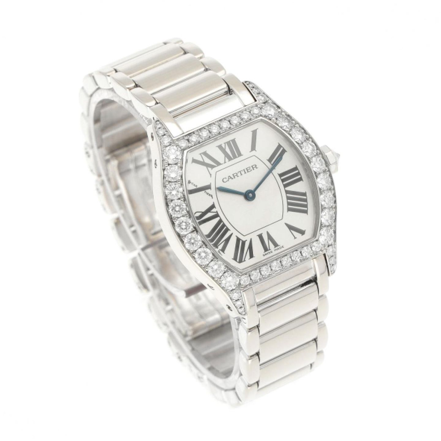 Cartier Tortue WA5072W9 (2006) - Silver dial White Gold case (3/4)