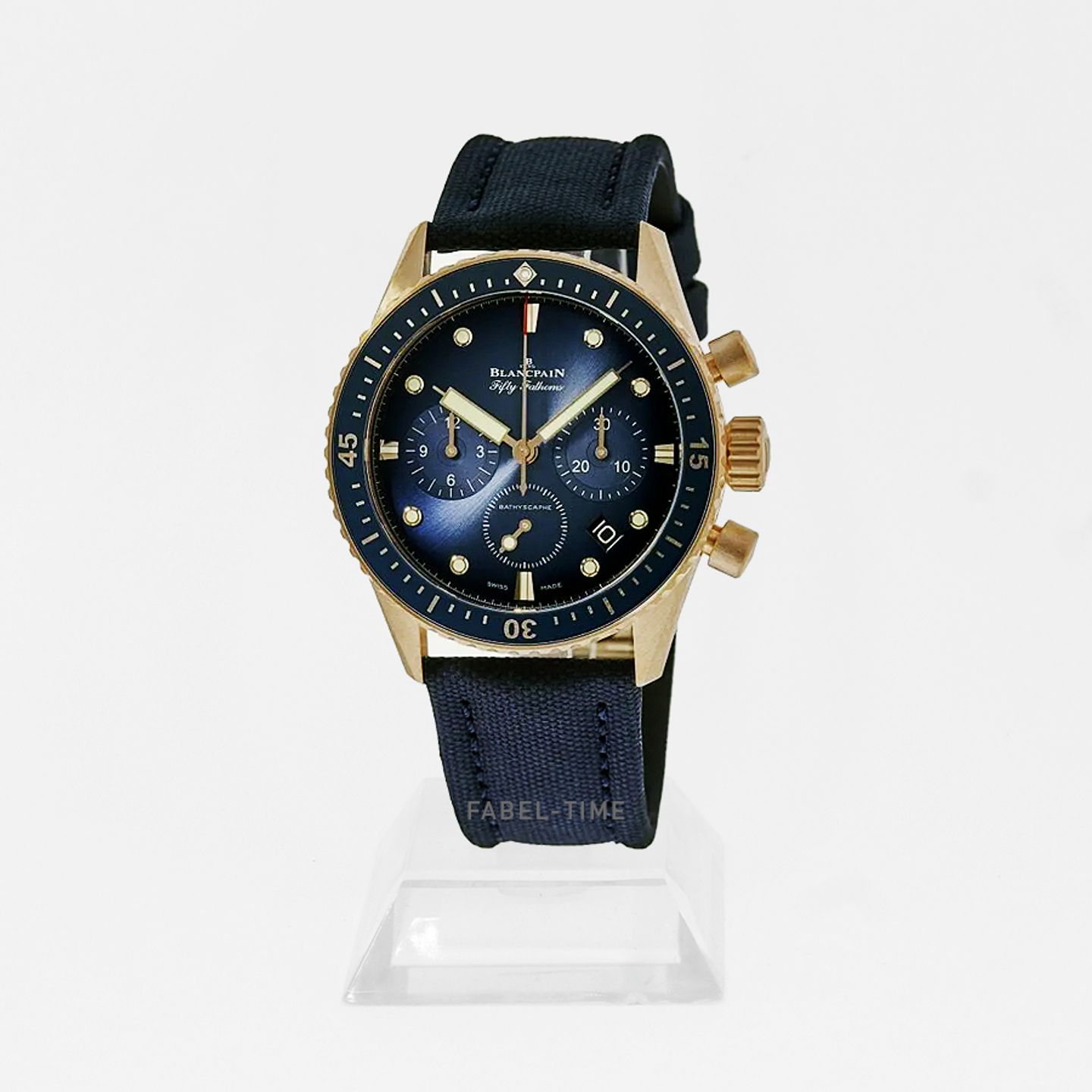 Blancpain Fifty Fathoms Bathyscaphe 5200-3640-O52B (2024) - Blauw wijzerplaat 43mm Roodgoud (1/1)