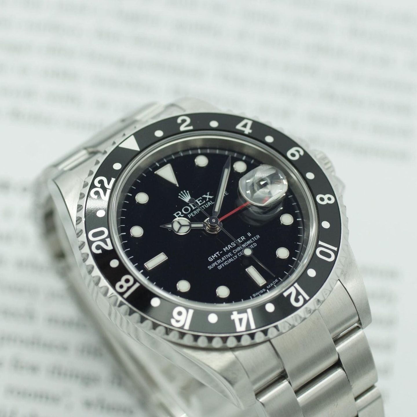Rolex GMT-Master II 16710 (2002) - Zwart wijzerplaat 40mm Staal (1/8)