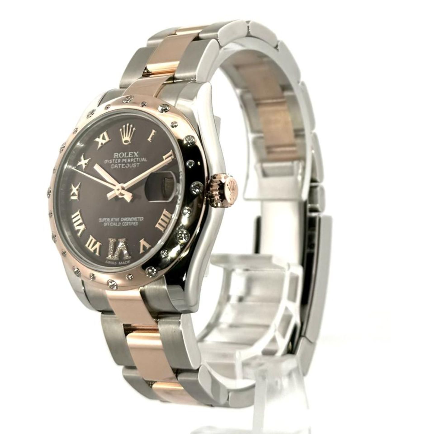 Rolex Datejust 31 178341 (2012) - Brown dial 31 mm Gold/Steel case (3/8)