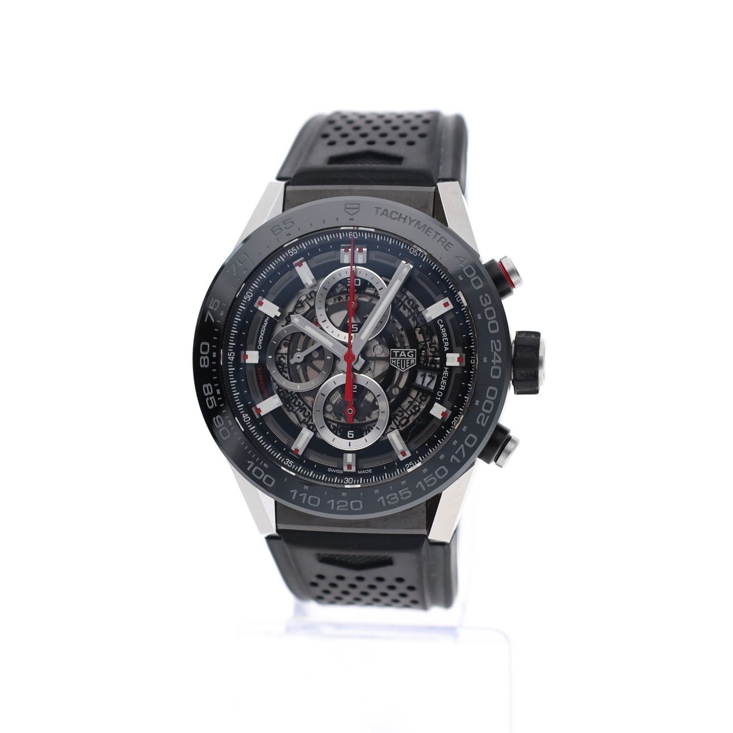 TAG Heuer Carrera Calibre HEUER 01 CAR2A1Z.FT6044 (2019) - Transparent dial 45 mm Steel case (1/8)