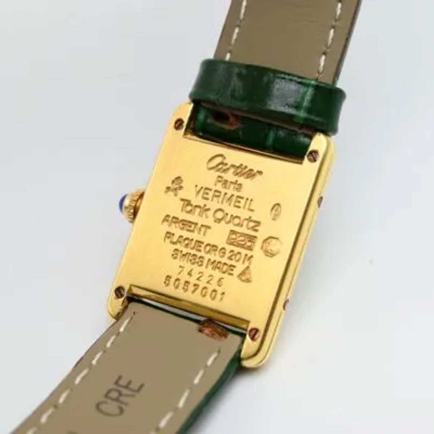 Cartier Tank Vermeil 5057001 (Unknown (random serial)) - Yellow dial 20 mm Silver case (7/8)