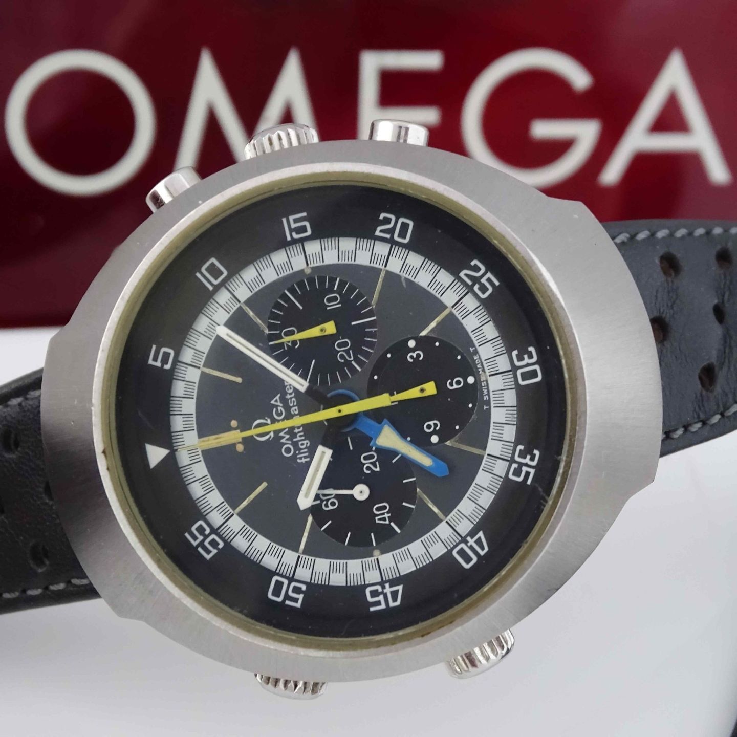 Omega Flightmaster 145.036 (1971) - Zwart wijzerplaat 43mm Staal (6/8)