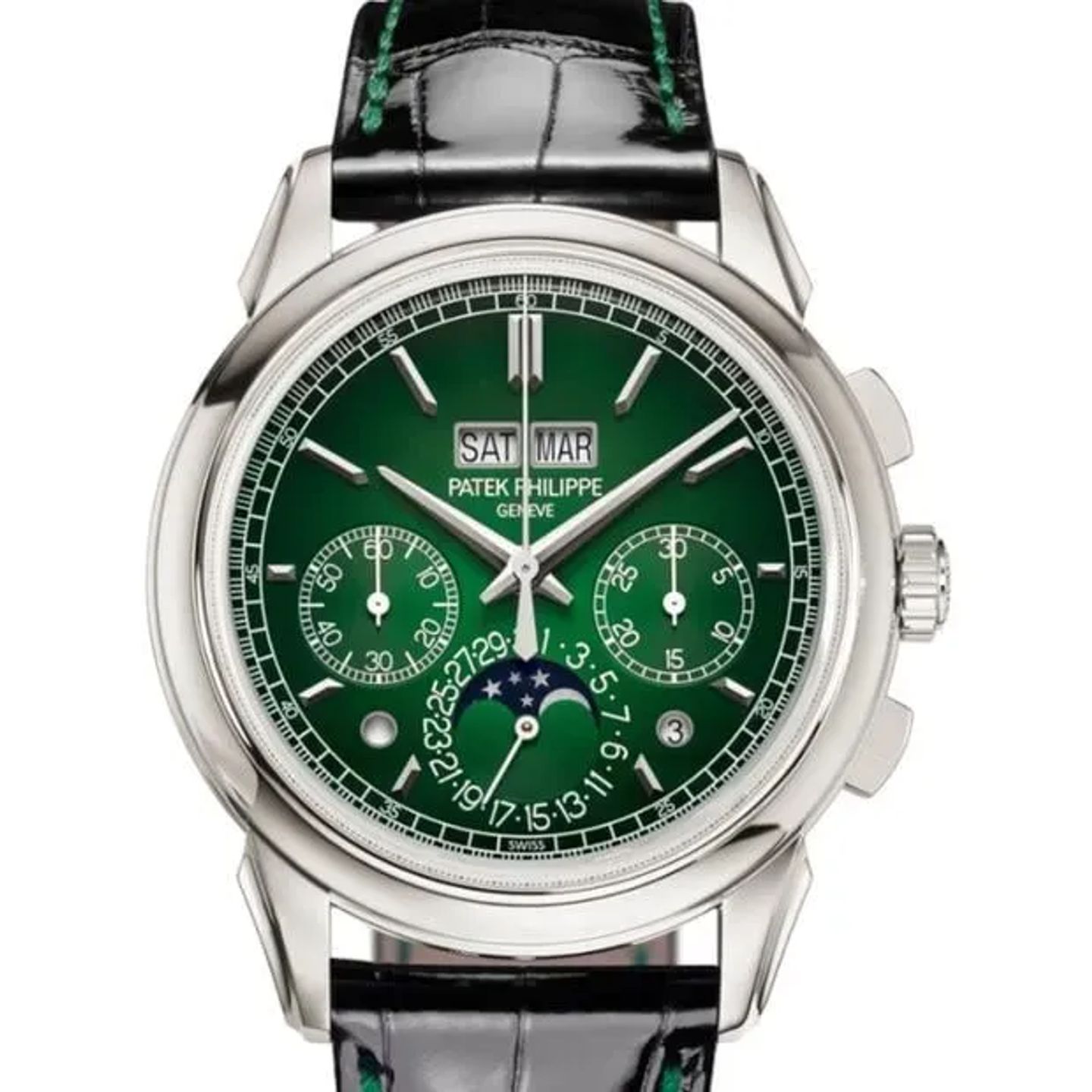 Patek Philippe Perpetual Calendar Chronograph 5270P-014 (2024) - Green dial 41 mm Platinum case (4/6)