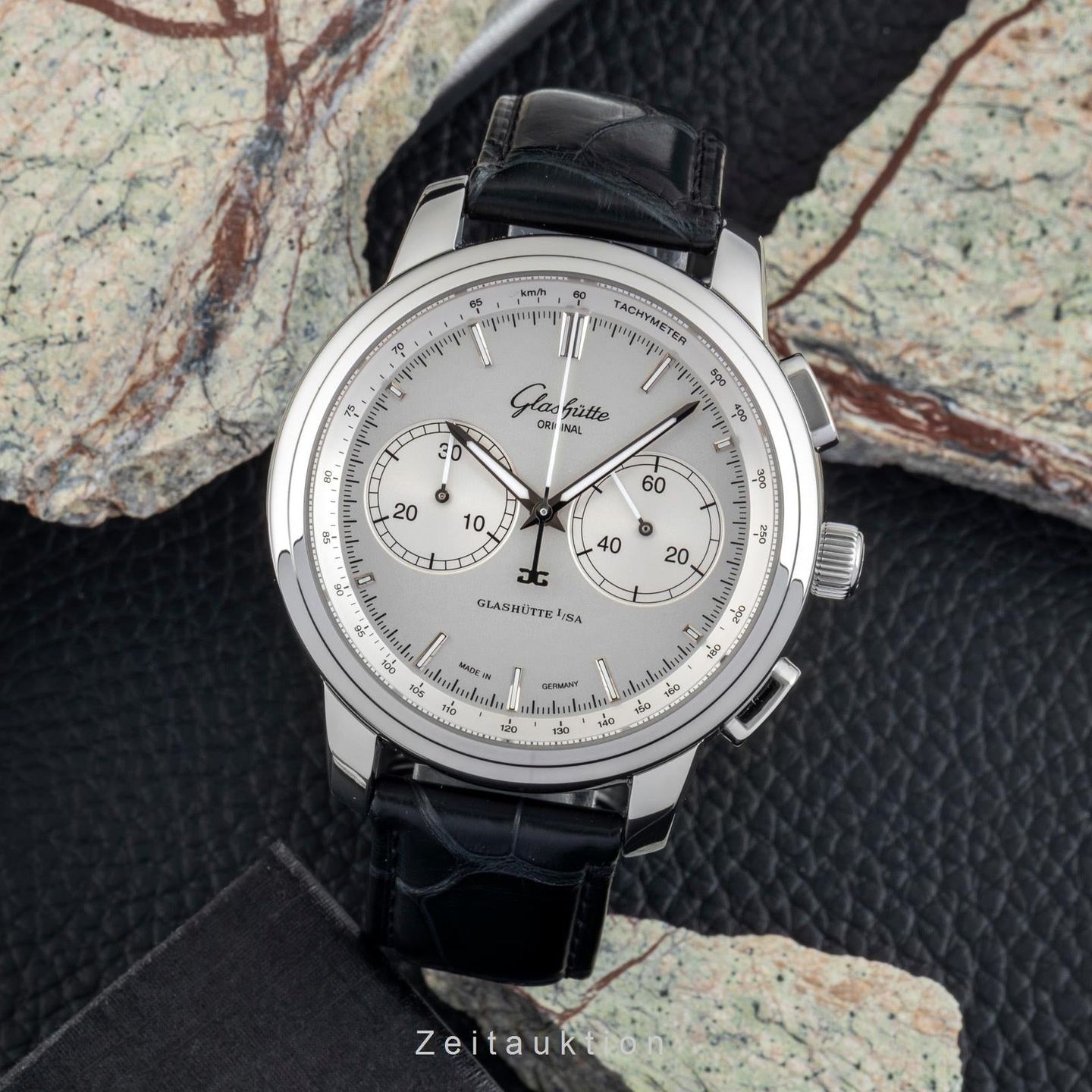 Glashütte Original Senator Chronograph 1-39-34-21-42-04 (Unknown (random serial)) - Silver dial 44 mm Steel case (3/8)