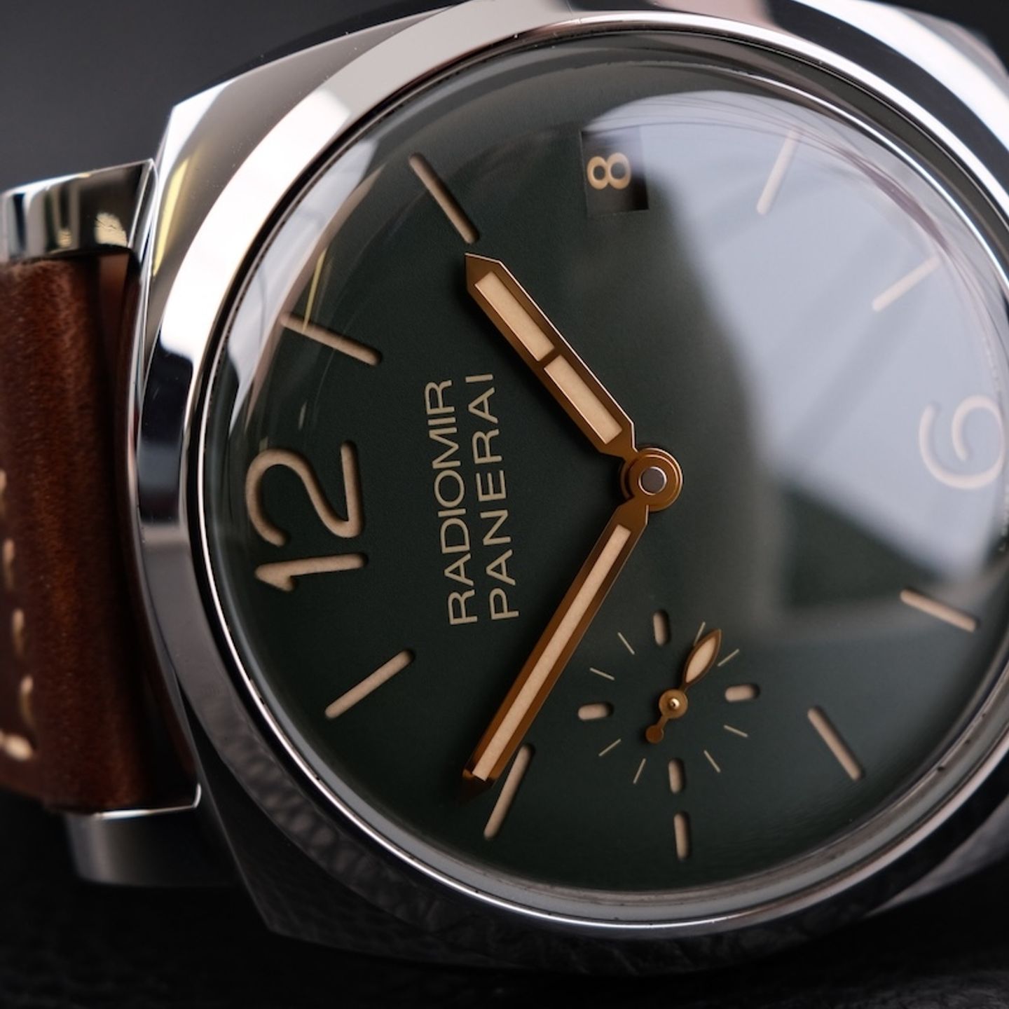 Panerai Radiomir 1940 3 Days PAM00736 (2017) - Groen wijzerplaat 47mm Staal (7/8)