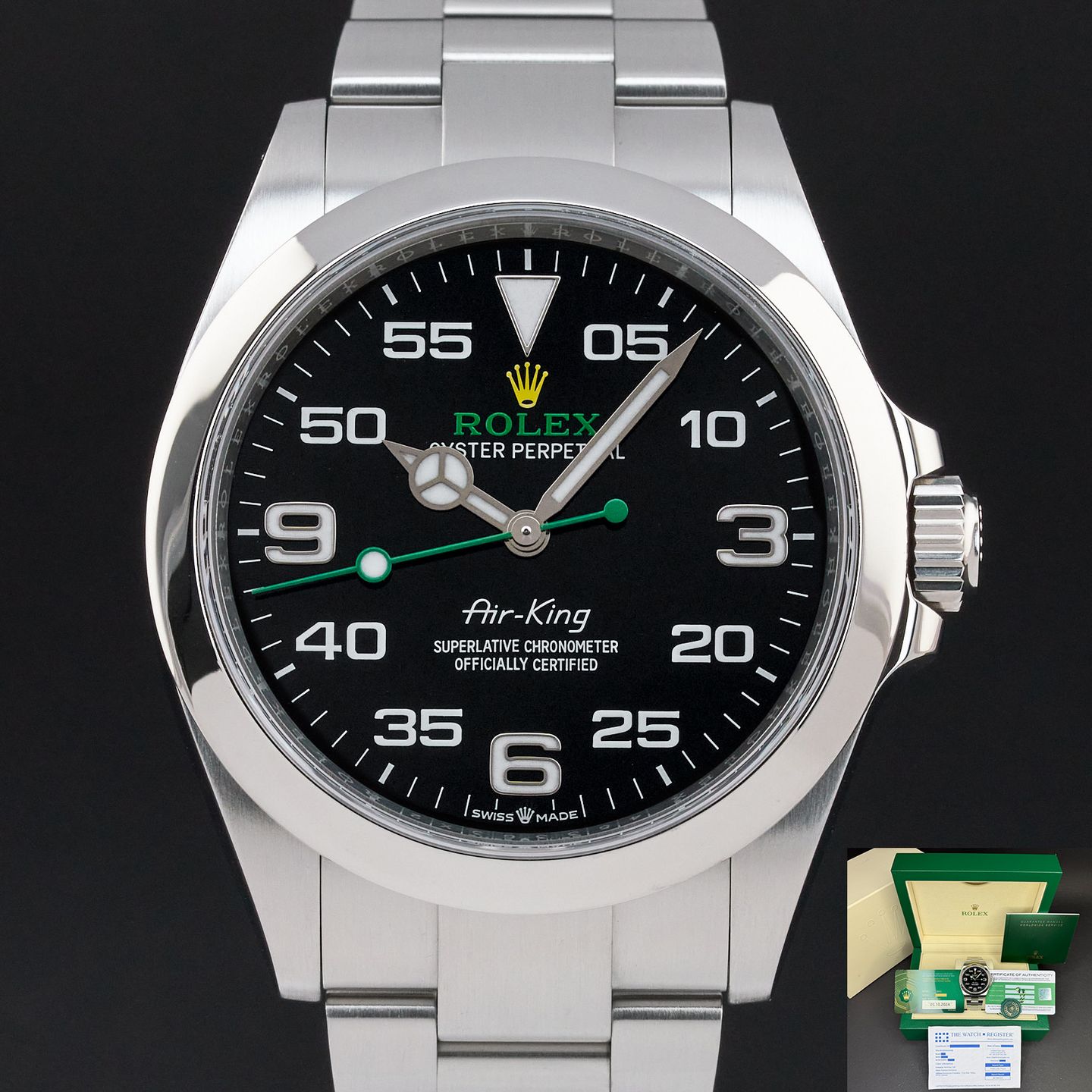 Rolex Air-King 126900 (2024) - Black dial 40 mm Steel case (1/8)