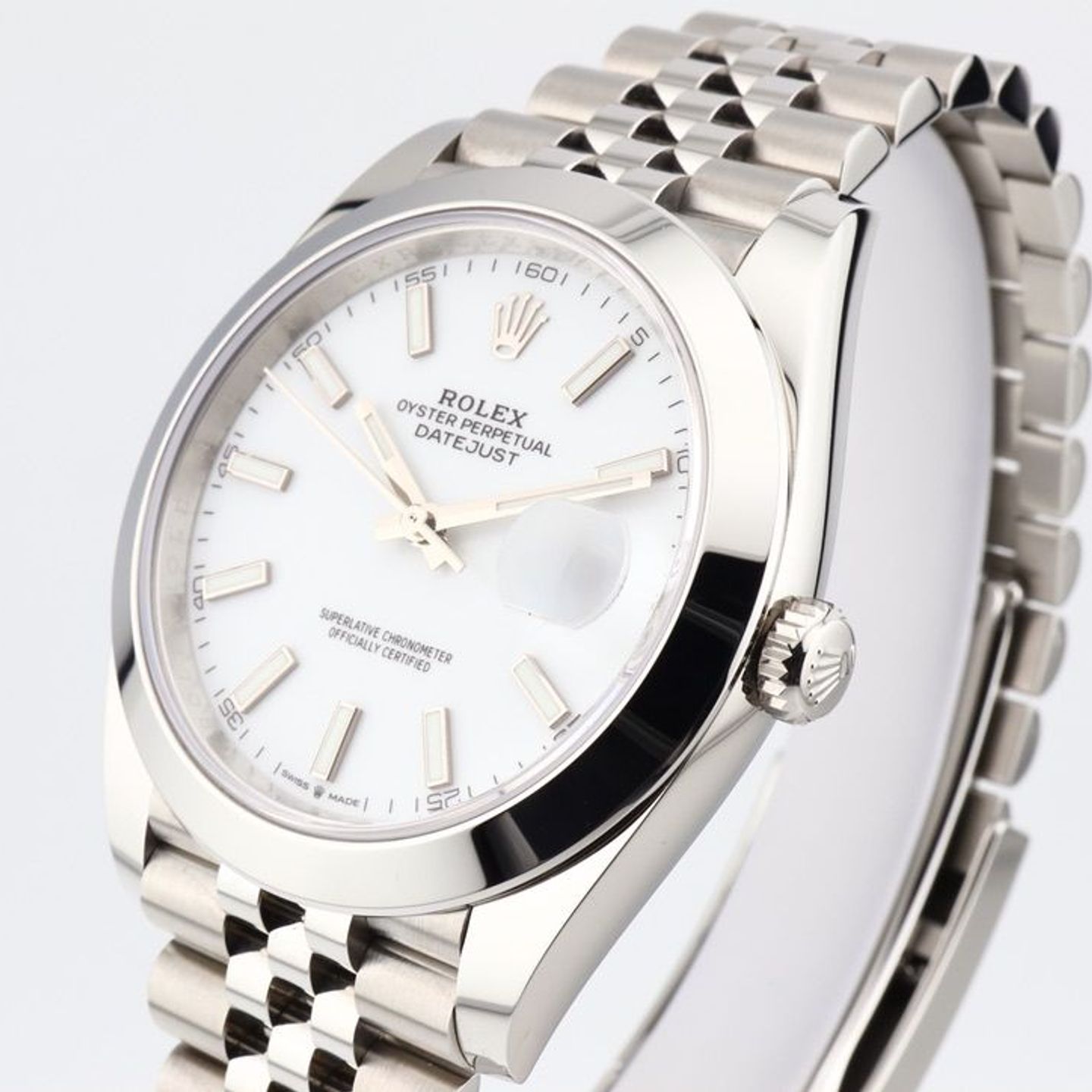 Rolex Datejust 41 126300 (2023) - Wit wijzerplaat 41mm Staal (3/8)