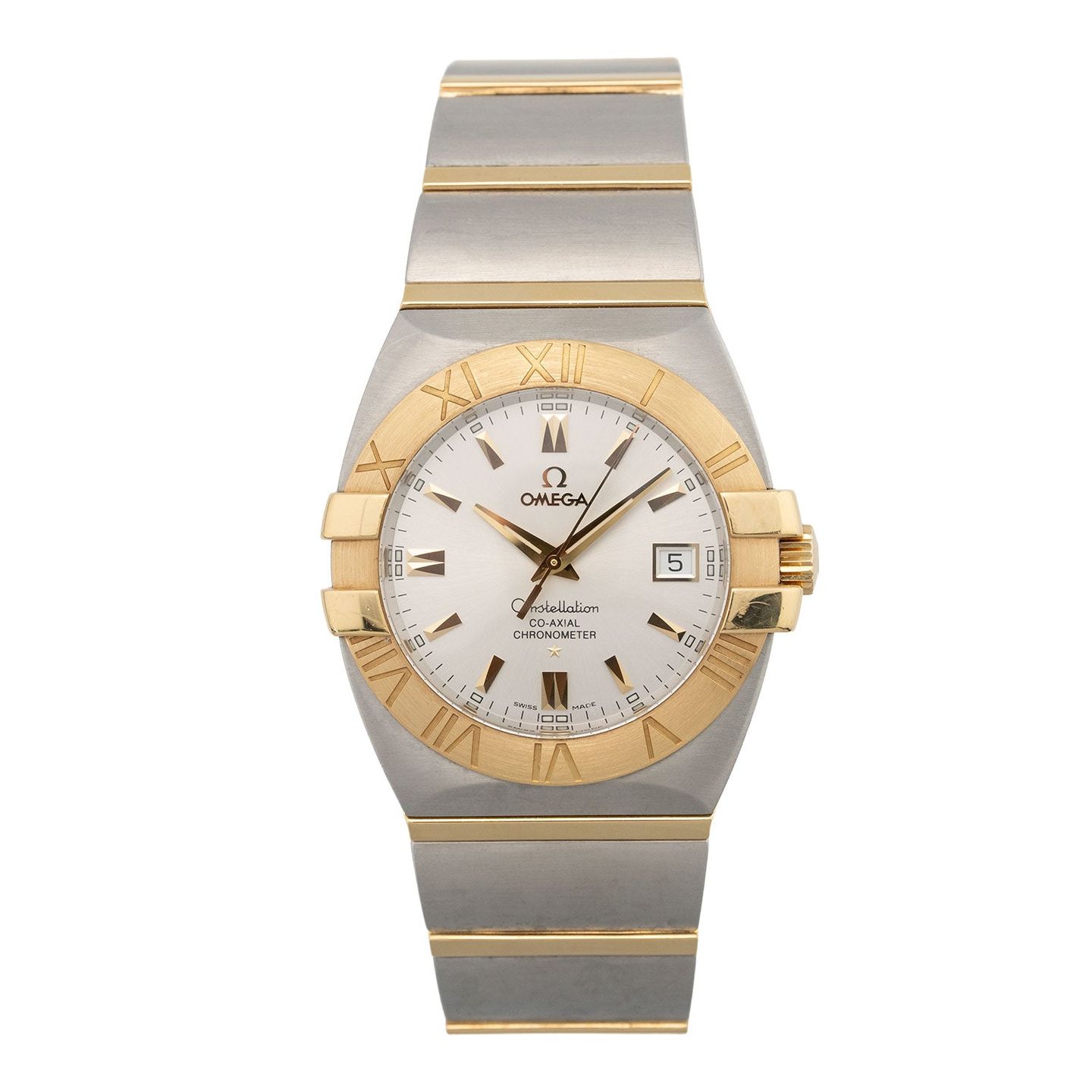 Omega Constellation Double Eagle 1203.30.00 (2007) - Silver dial 38 mm Gold/Steel case (1/6)