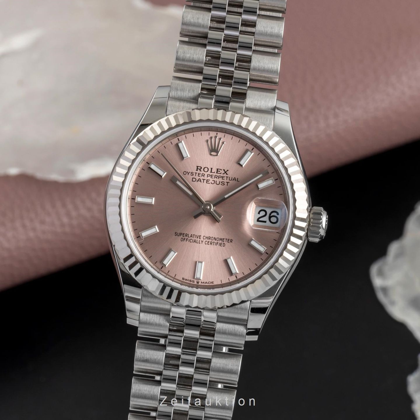Rolex Datejust 31 278274 (Unknown (random serial)) - Pink dial 31 mm Steel case (1/8)