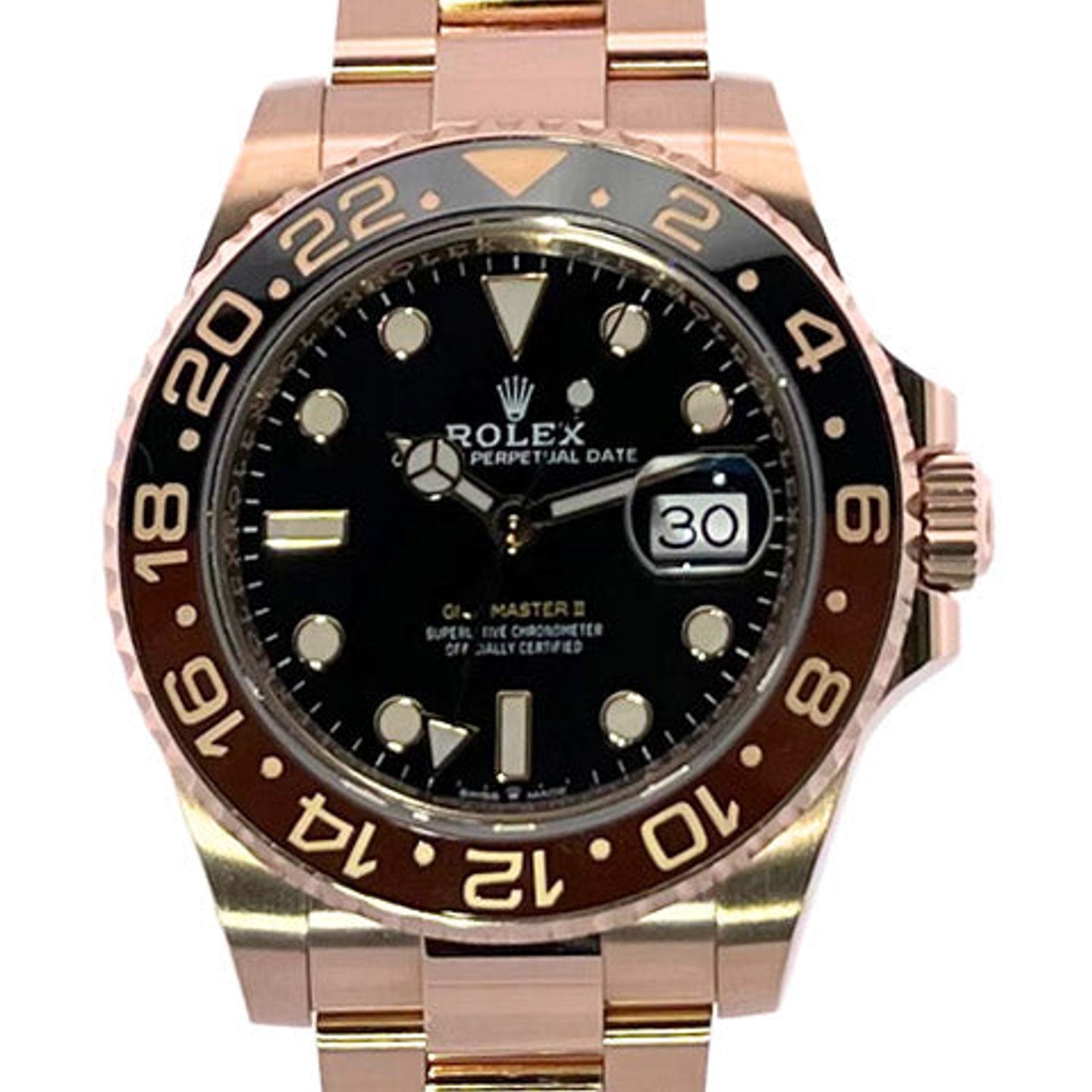 Rolex GMT-Master II 126715CHNR (2021) - Zwart wijzerplaat 40mm Roségoud (1/8)