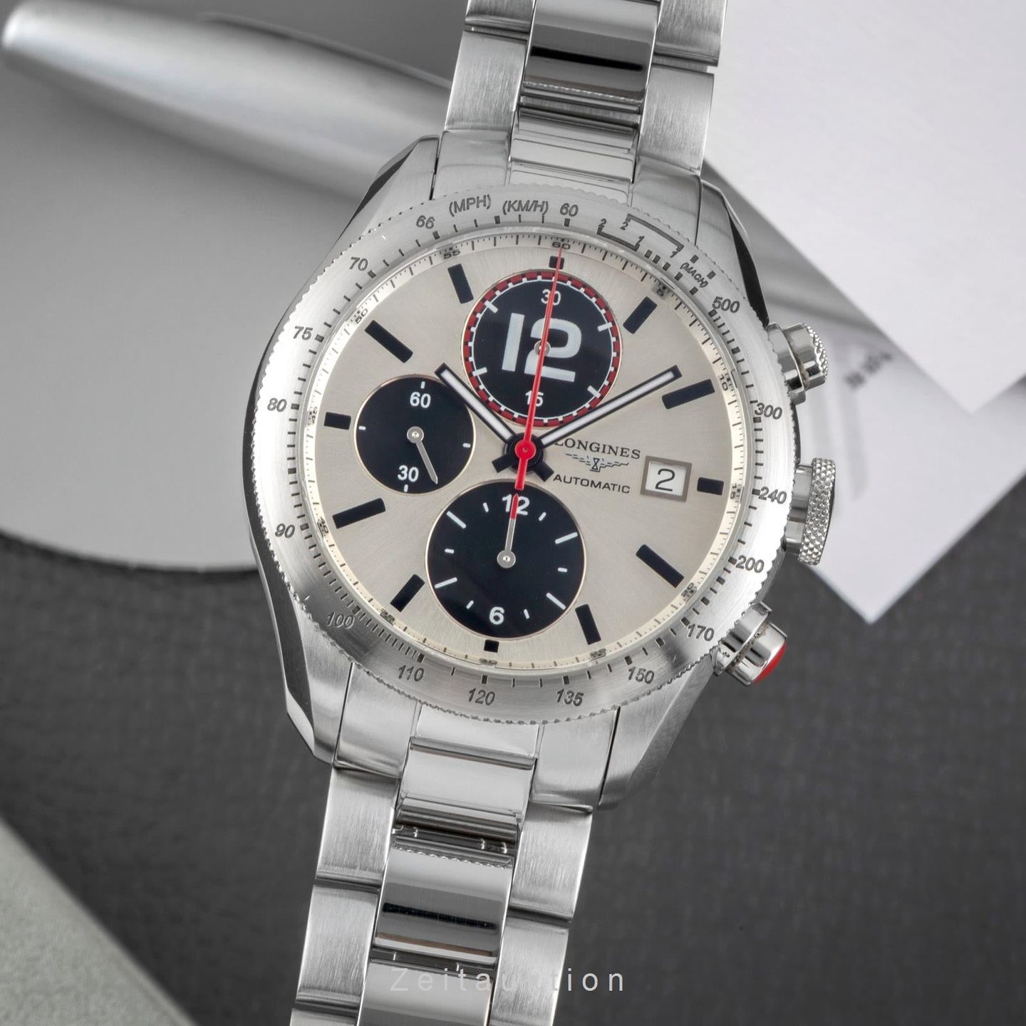 Longines Grande Vitesse L3.636.4.50.0 (2015) - White dial 42 mm Steel case (1/8)