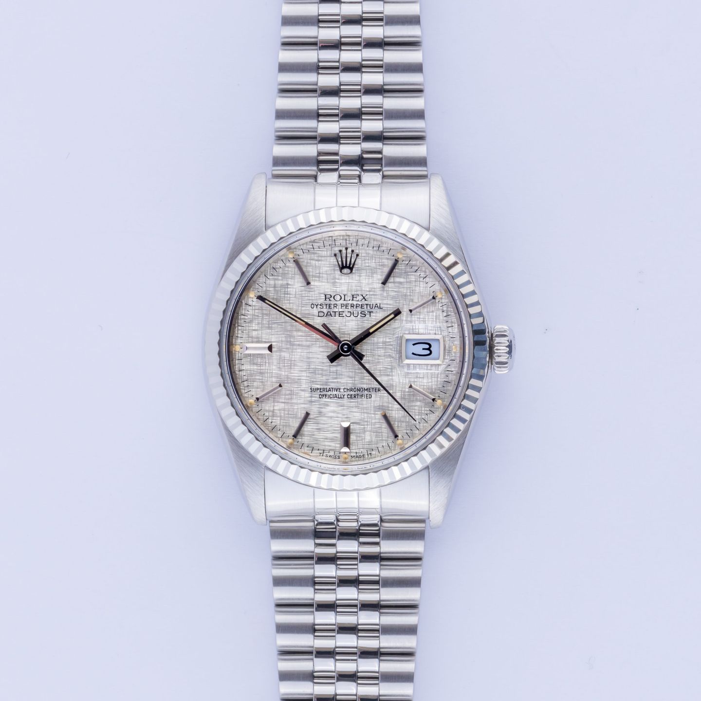 Rolex Datejust 36 16014 (1982) - Zilver wijzerplaat 36mm Staal (3/8)