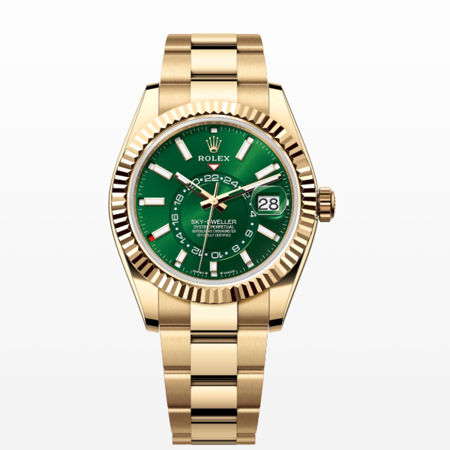 Rolex Sky-Dweller 336938 (2025) - Groen wijzerplaat 42mm Geelgoud (1/1)