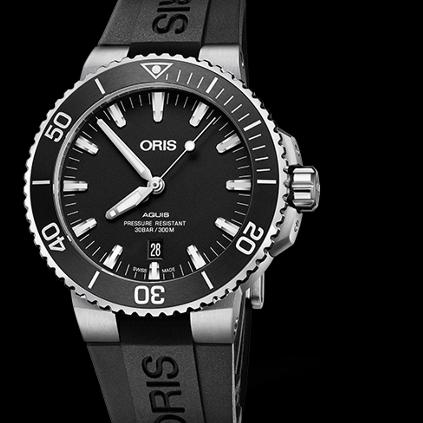 Oris Aquis Date 01 733 7730 4124-07 4 24 64EB (2022) - Zwart wijzerplaat 44mm Staal (2/2)