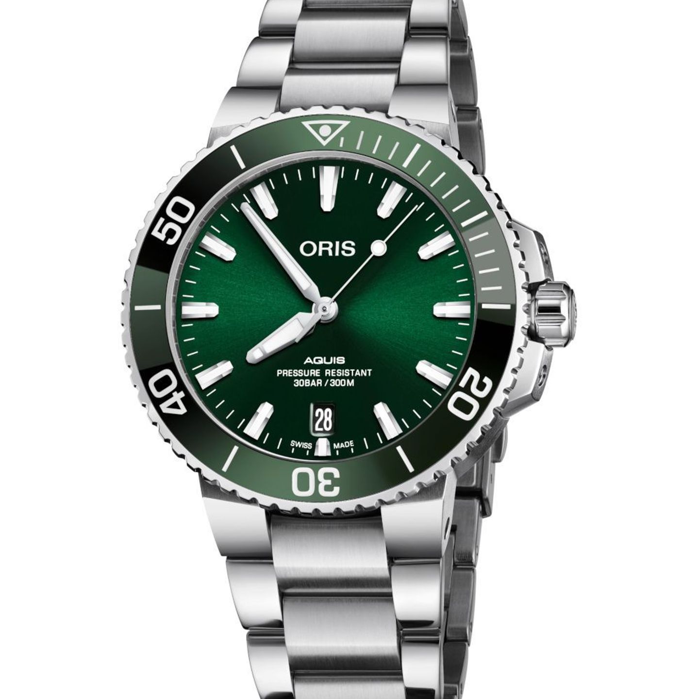 Oris Aquis Date 01 733 7730 4157-07 8 24 05PEB (2022) - Green dial 44 mm Steel case (2/2)