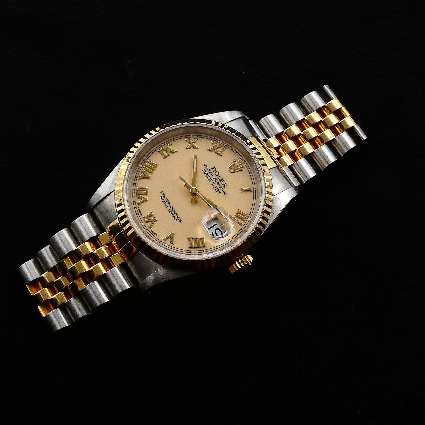 Rolex Datejust 36 16233 (1992) - Champagne wijzerplaat 36mm Goud/Staal (4/6)