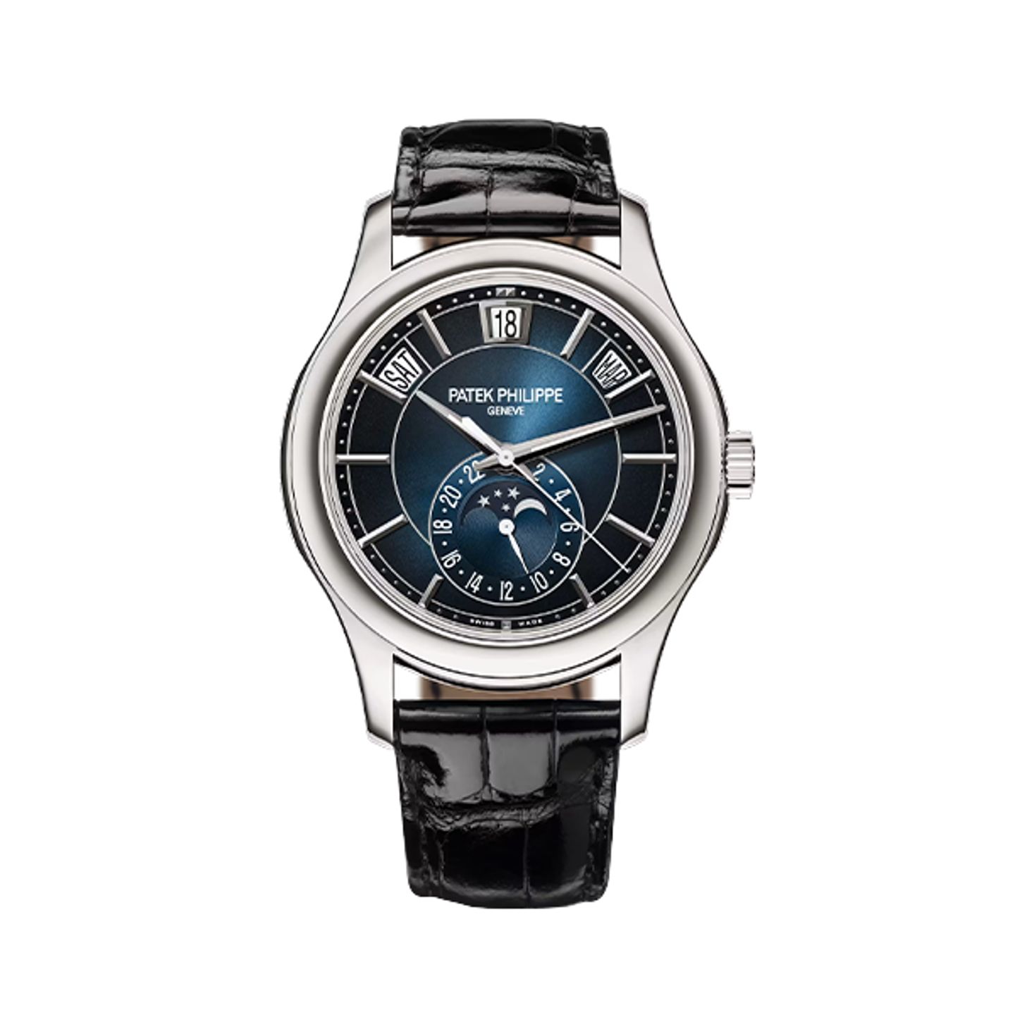 Patek Philippe Annual Calendar 5205G-013 (2021) - Blue dial 40 mm White Gold case (1/8)