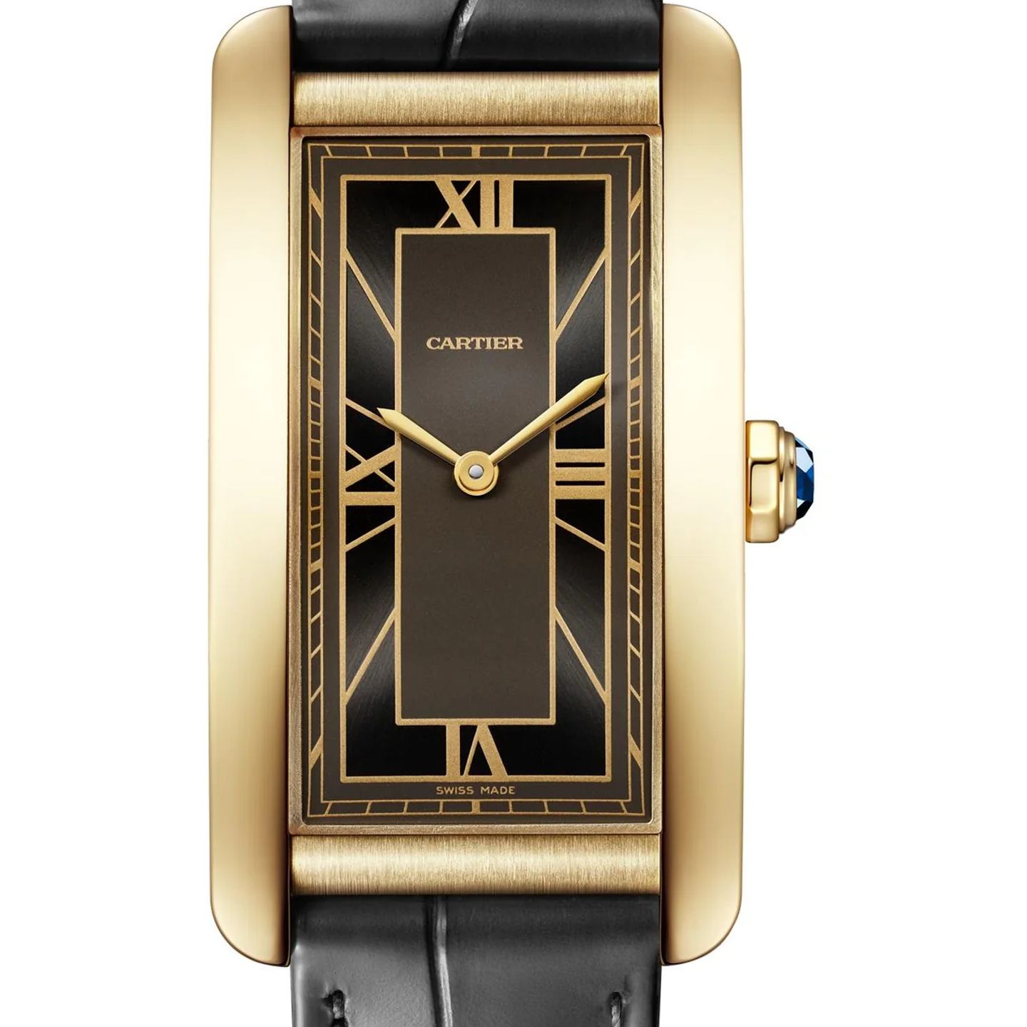 Cartier Tank Américaine WGTA0295 (2026) - Grijs wijzerplaat 44mm Geelgoud (1/1)