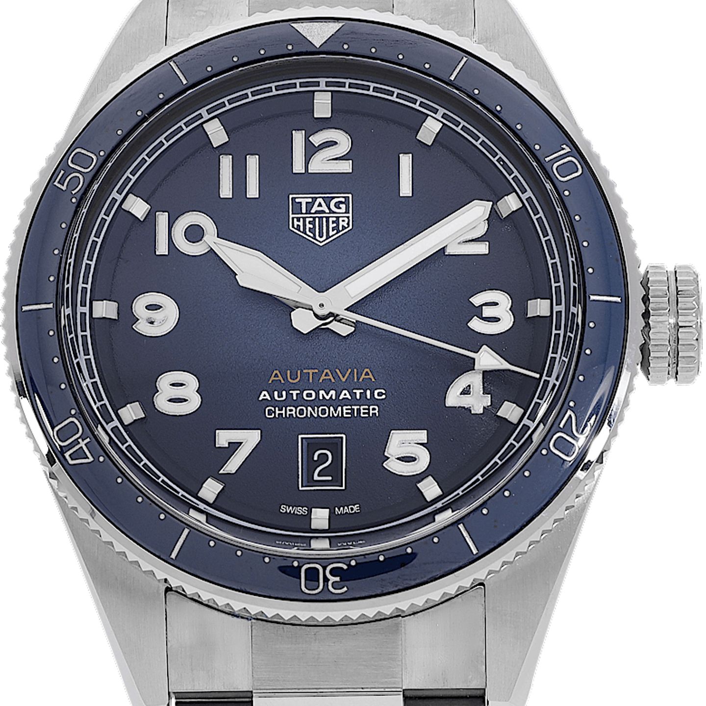 TAG Heuer Autavia WBE5116.EB0173 (2023) - Blue dial 42 mm Steel case (2/3)