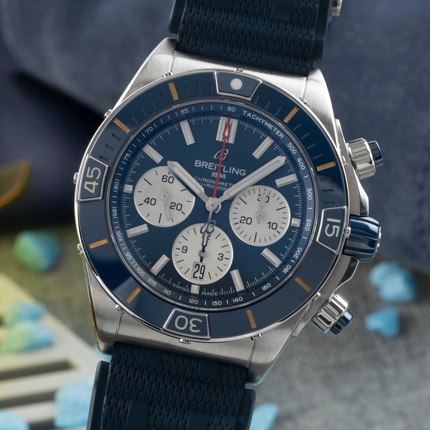 Breitling Chronomat AB0136161C1S1 (2021) - Blauw wijzerplaat 44mm Staal (3/8)