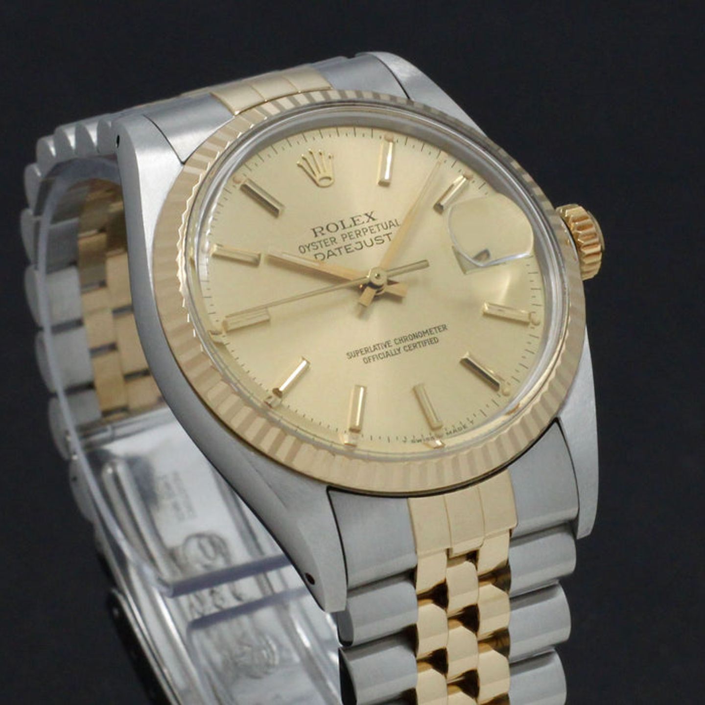 Rolex Datejust 36 16013 (1986) - Goud wijzerplaat 36mm Goud/Staal (6/7)