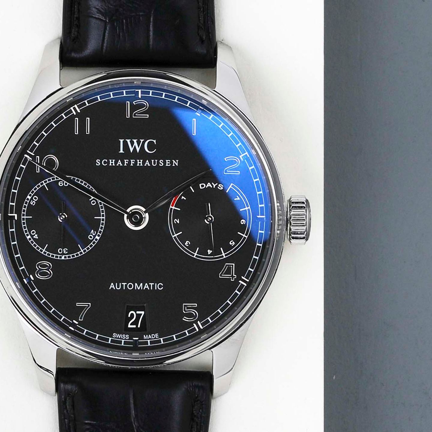 IWC Portuguese Automatic IW500109 (2016) - Black dial 42 mm Steel case (5/8)