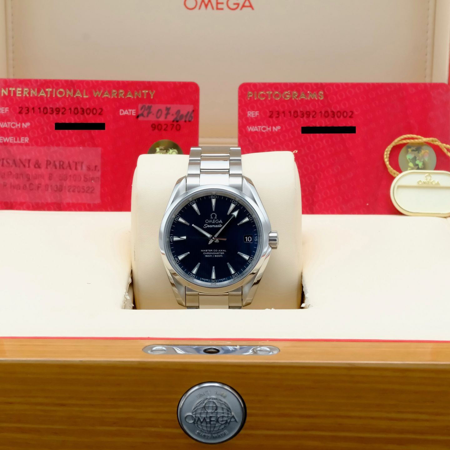Omega Seamaster Aqua Terra 231.10.39.21.03.002 (2016) - Blue dial 39 mm Steel case (3/8)