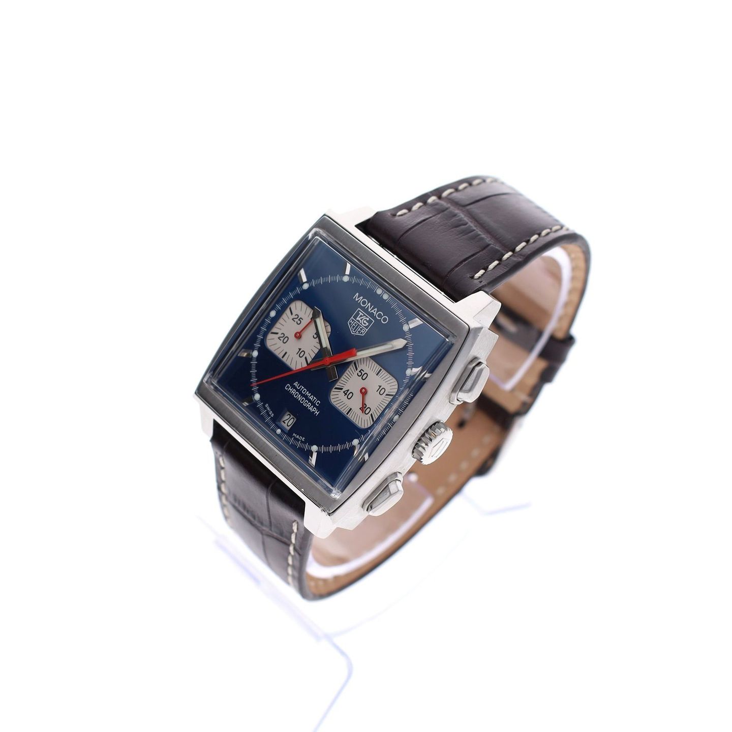 TAG Heuer Monaco CW2113 (2004) - Blue dial Steel case (2/8)