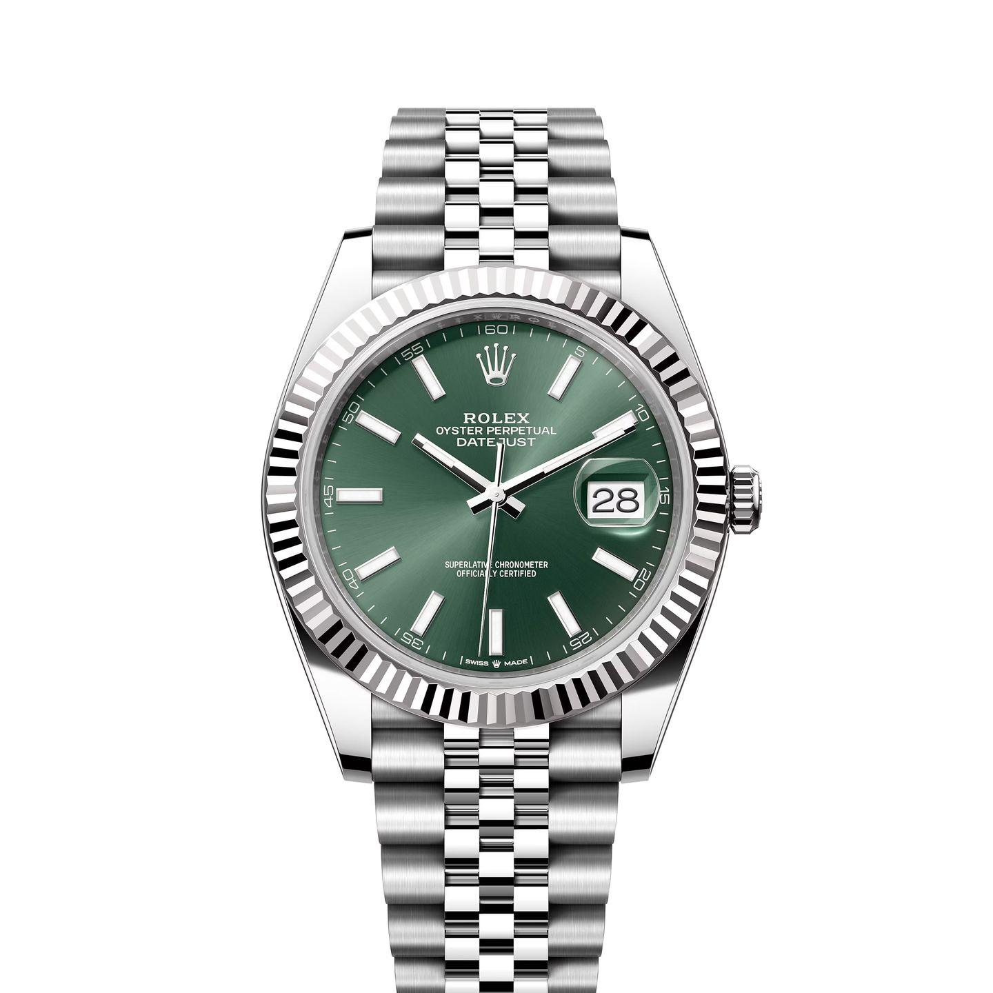 Rolex Datejust 41 126334 (2023) - Groen wijzerplaat 41mm Staal (1/8)