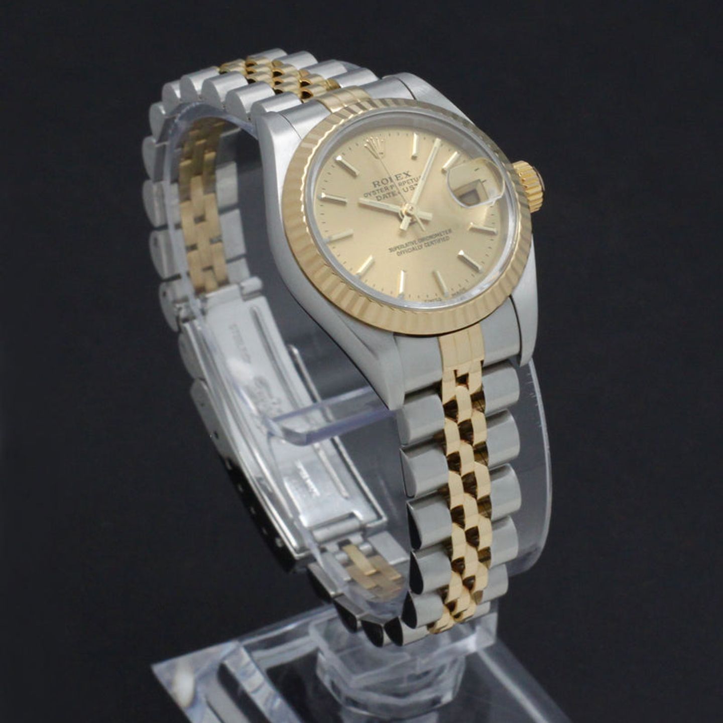 Rolex Lady-Datejust 79173 (2003) - Gold dial 26 mm Gold/Steel case (4/7)