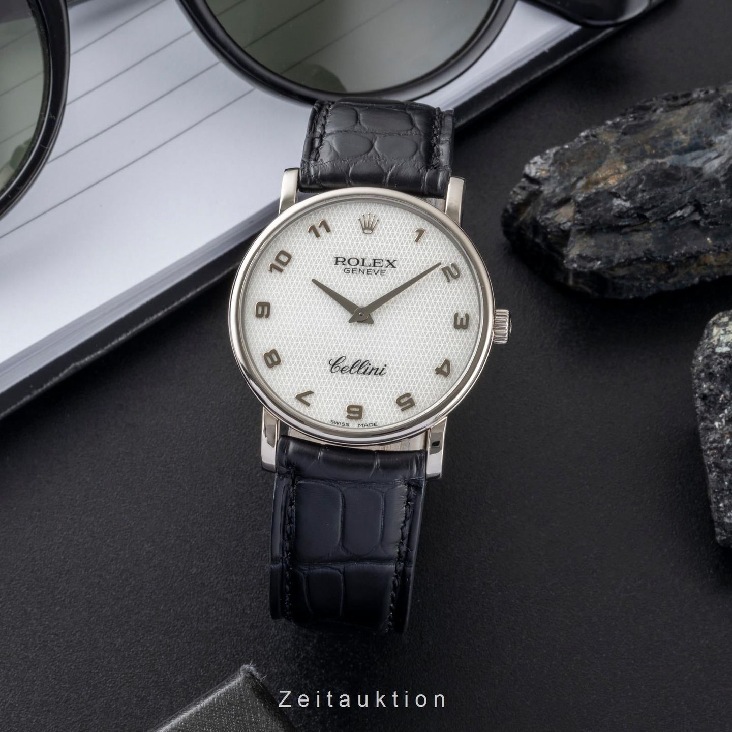 Rolex Cellini Time 5115 (1999) - White dial 32 mm White Gold case (3/8)