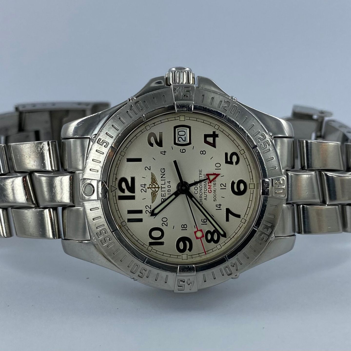 Breitling Colt GMT A32350 (Unknown (random serial)) - Silver dial 37 mm Steel case (1/8)