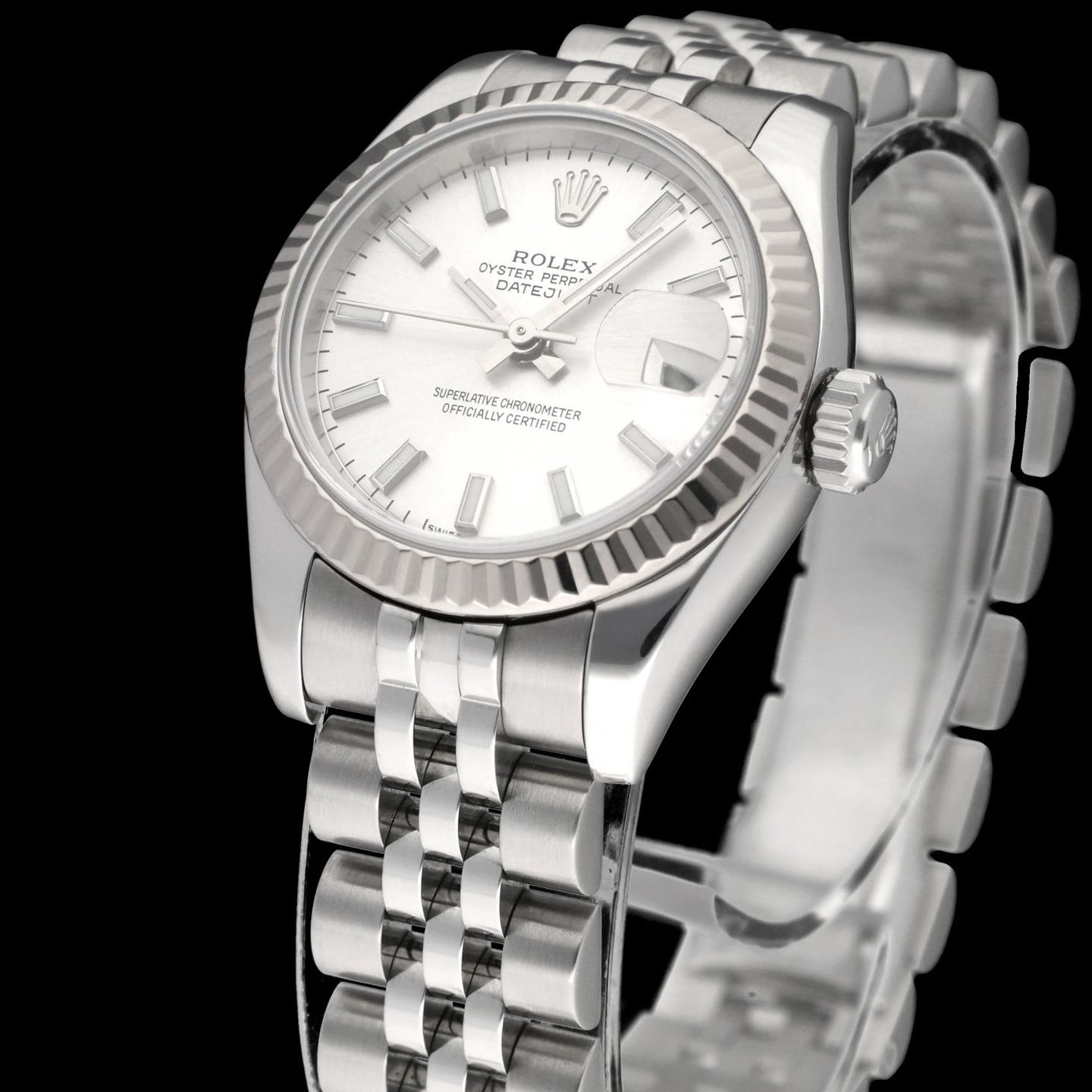 Rolex Lady-Datejust 179174 (2006) - Zilver wijzerplaat 26mm Staal (7/8)