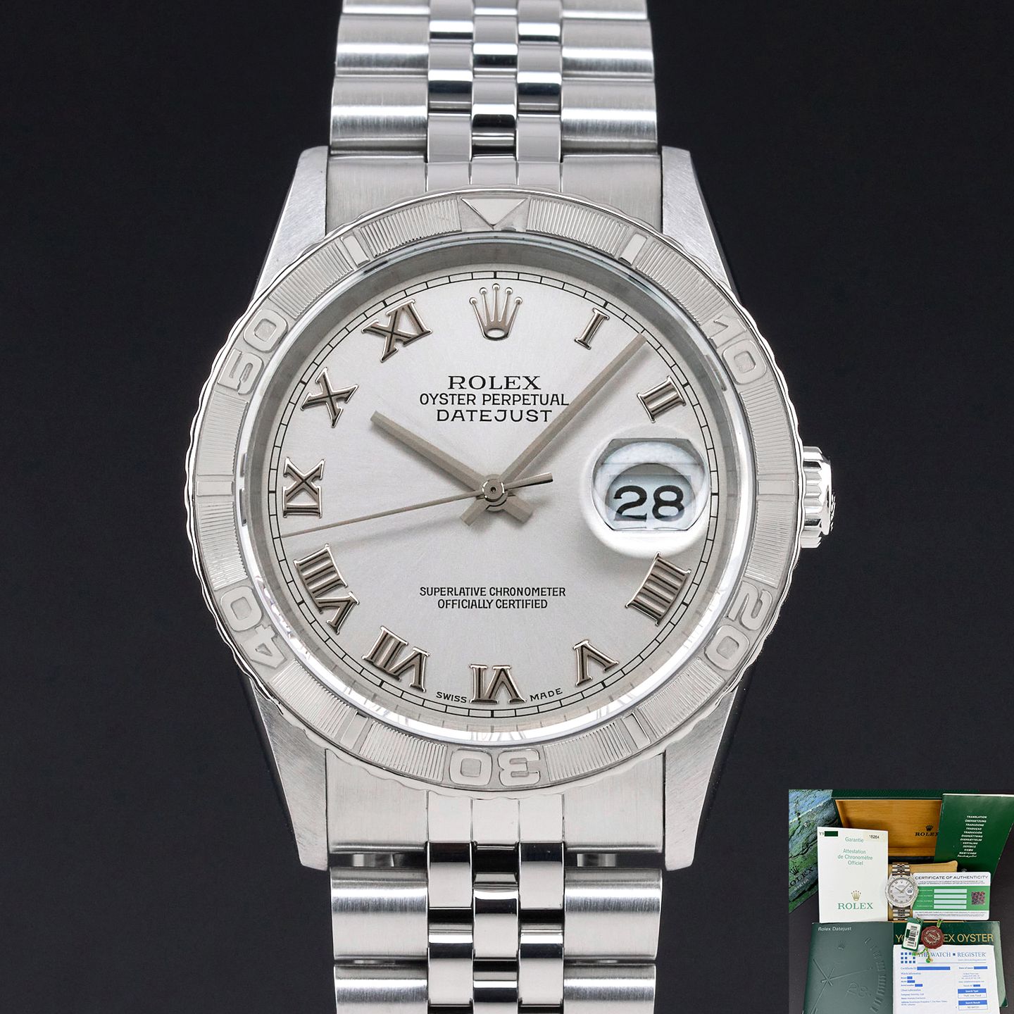 Rolex Datejust Turn-O-Graph 16264 (2002) - Silver dial 36 mm Steel case (1/8)