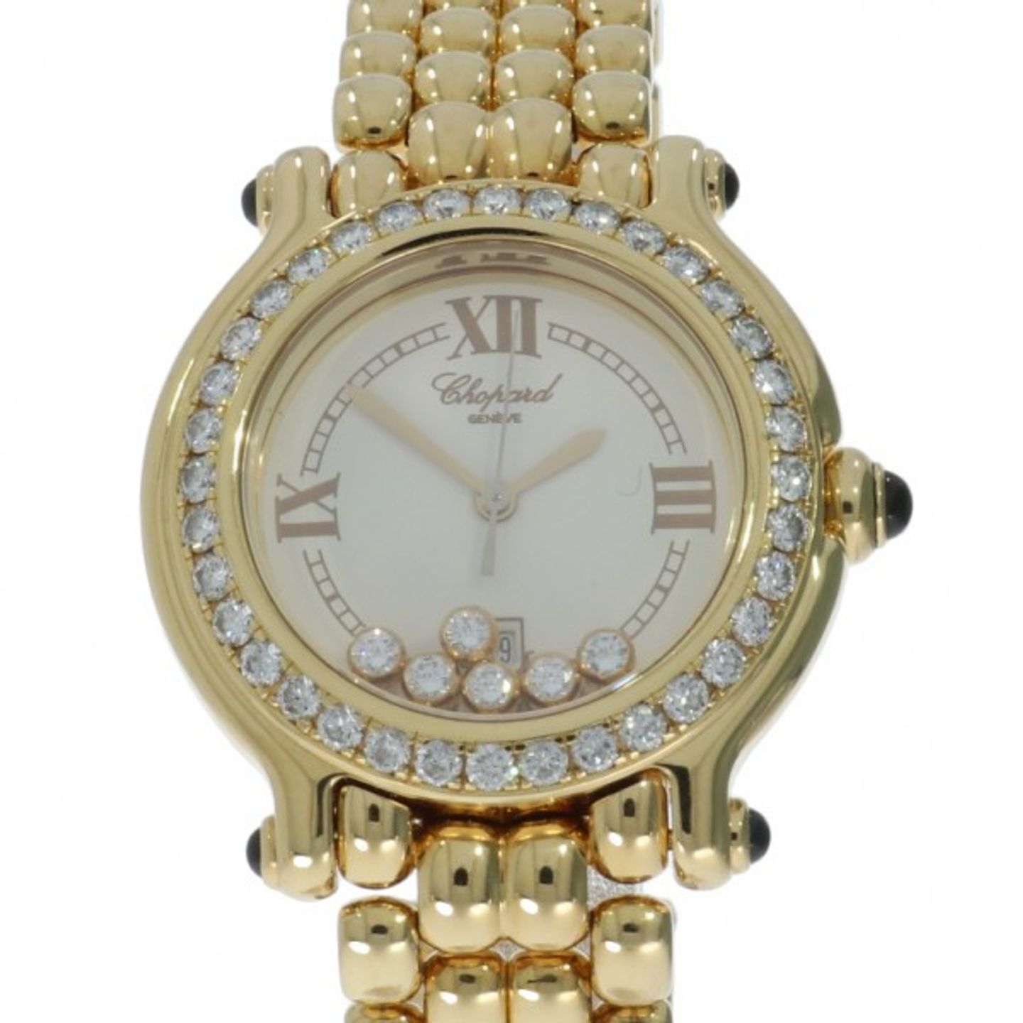 Chopard Happy Sport 27/6144-23 (Unknown (random serial)) - White dial 32 mm Yellow Gold case (1/5)