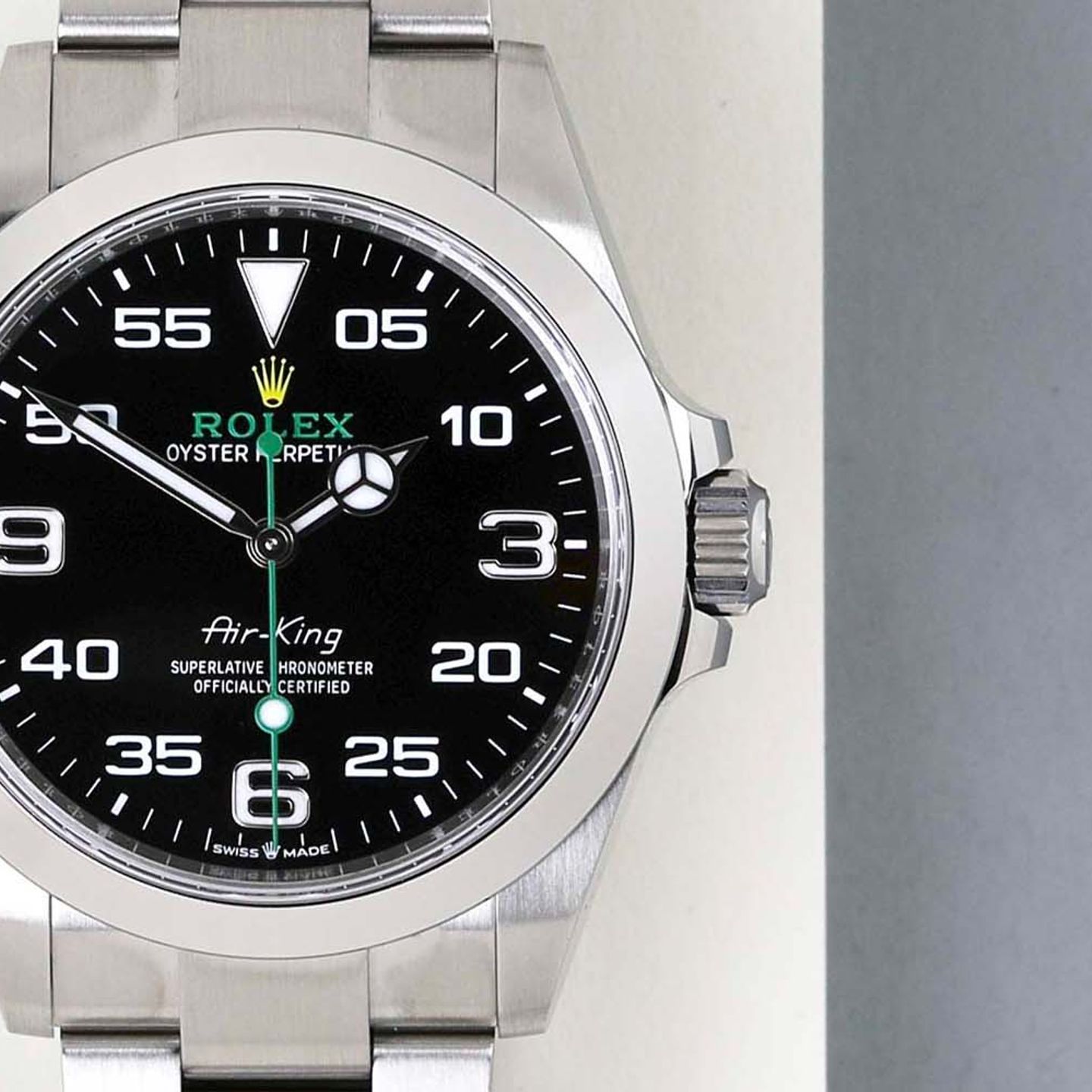 Rolex Air-King 126900 (2024) - Zwart wijzerplaat 40mm Staal (5/8)