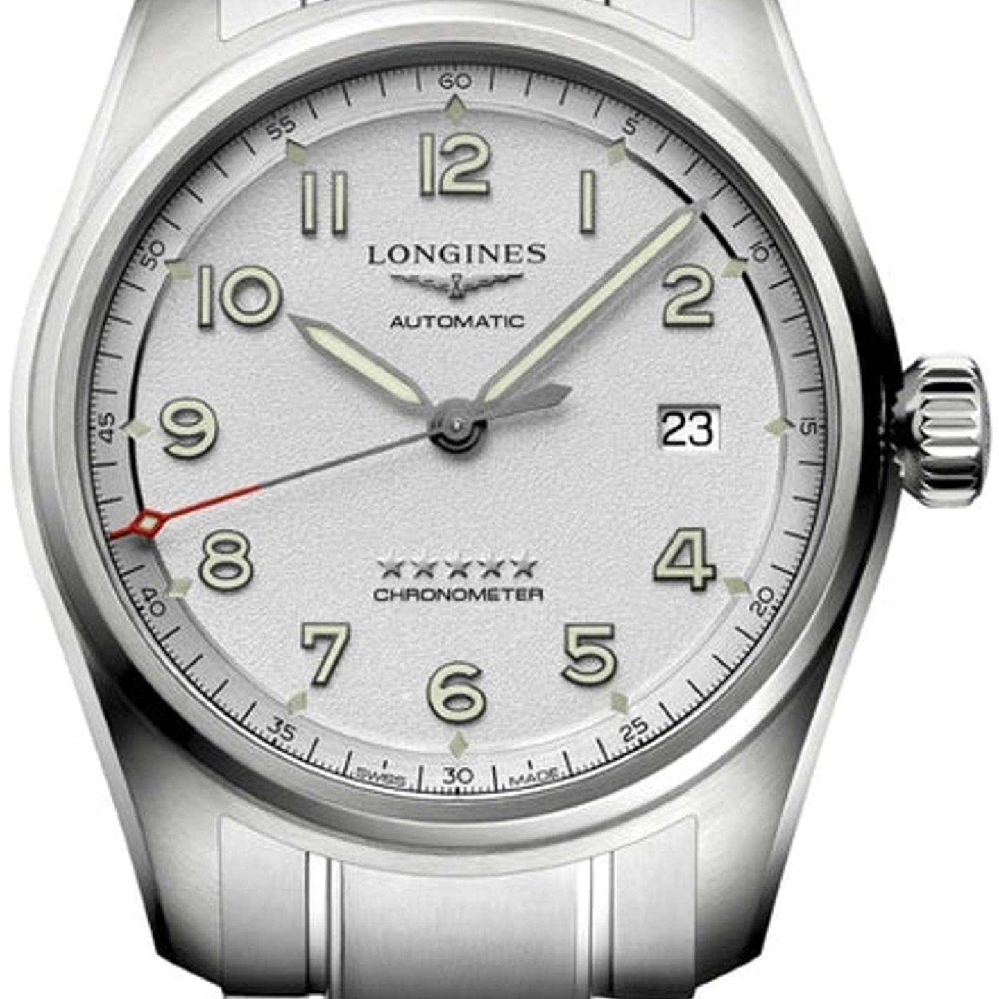 Longines Spirit L3.810.4.73.6 (2026) - Zilver wijzerplaat 40mm Staal (1/1)